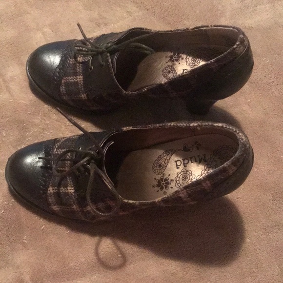 Brown plaid high heels - Picture 1 of 4